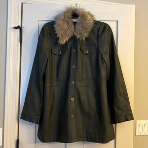 Maeve Kellie Faux Leather Coat